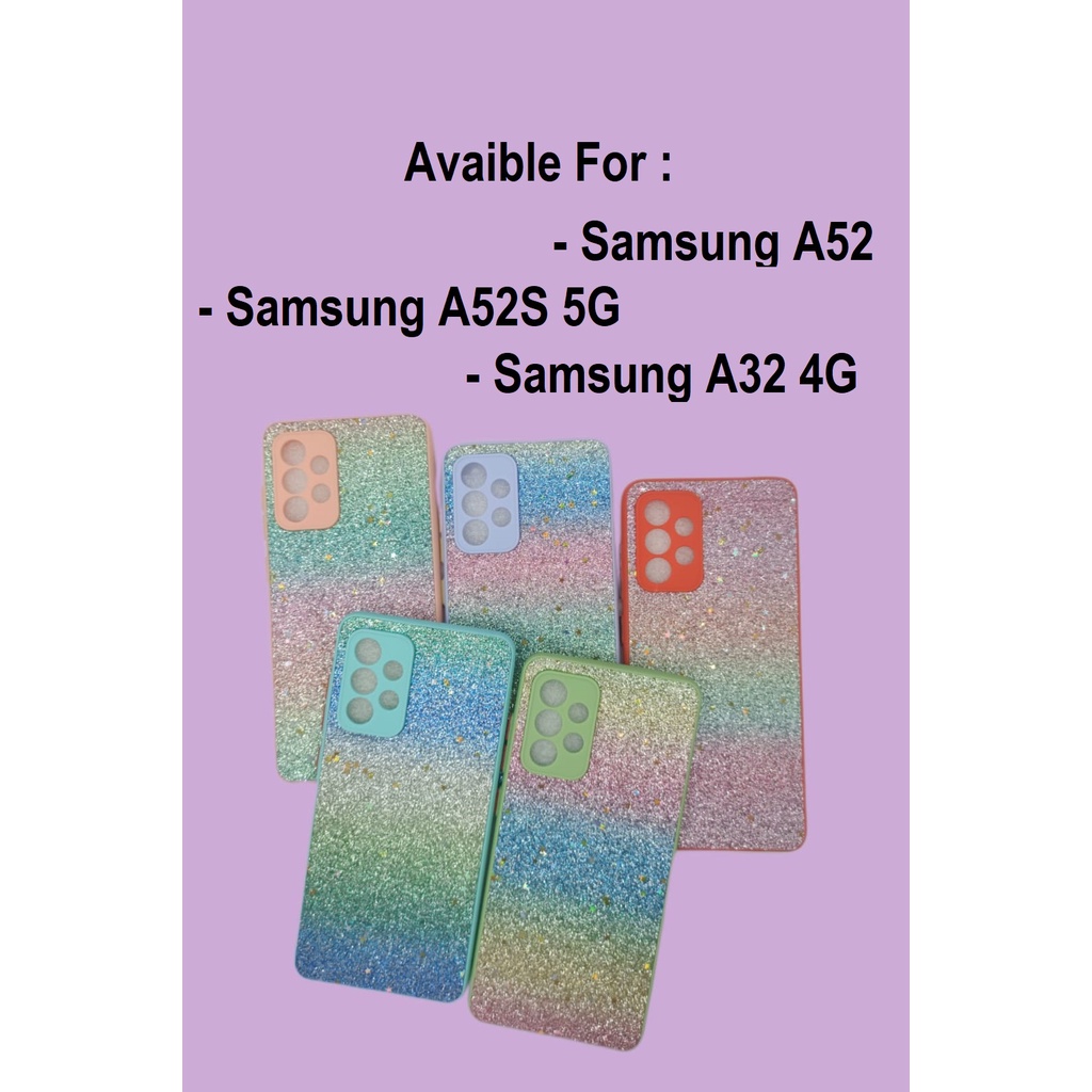 Samsung A32 Case Softcase BLING BLING RAINBOW Case Casing Hp Samsung A32