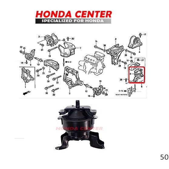 engine mounting gantungan mesin kiri atas civic ferio 1996 1997 1998 1999 2000