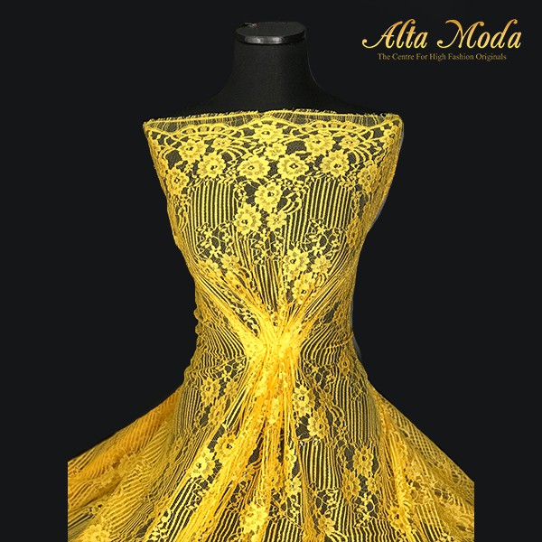 

Alta Moda Brokat Perancis Floral Abstract Kuning