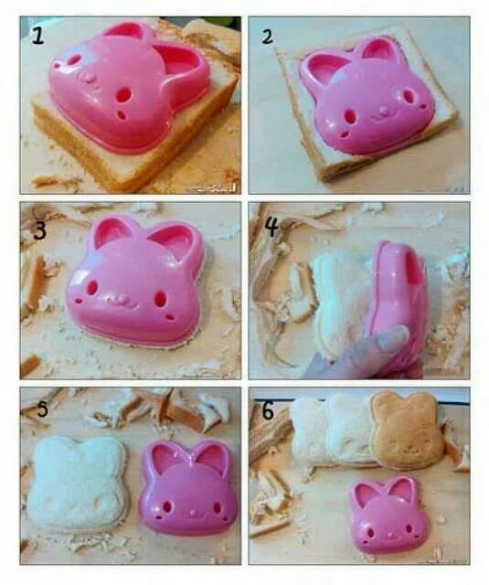 Cetakan roti sandwich kepala kelinci cetakan bento rabbit