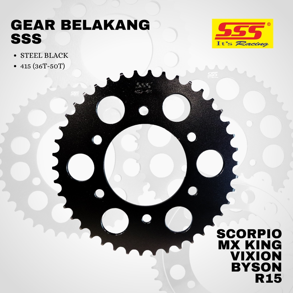 Gear gir Scorpio vixion mx king r15 sss 415 36 - 50 steel Black