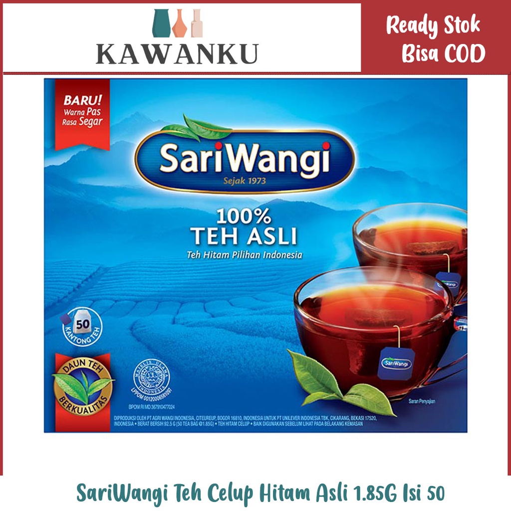 

SariWangi Teh Celup Hitam Asli 1.85G Isi 50 - Teh Hitam, Black Tea