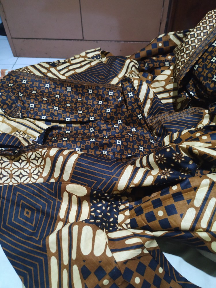 Couple Gamis Mataram Brownies Kombinasi Batik Long Terusan Seragam Pesta Muslim