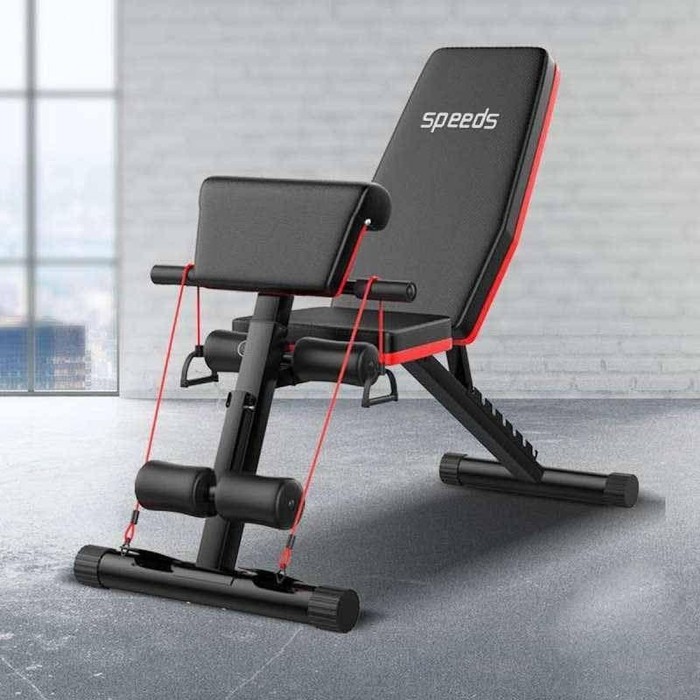 alat olahraga fitness gym rumah praktis multifungsi sit up bench bahan baja kuat