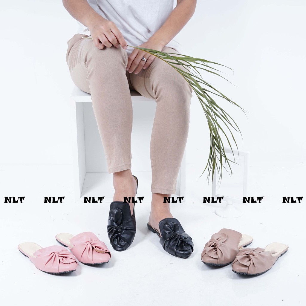 NunuLisaTan - Termurah Bayar di tempat Sandal Casual Wanita Terbaru Sendal Selop PITA IKAT