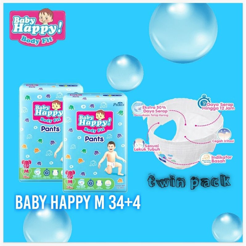Baby Happy Pants M 34 twin packs