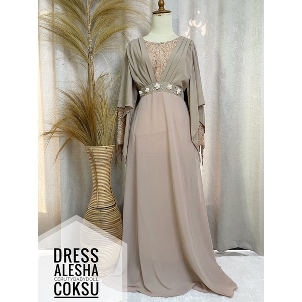 LastStok Dress Alesha Ceruty + brukat+furing