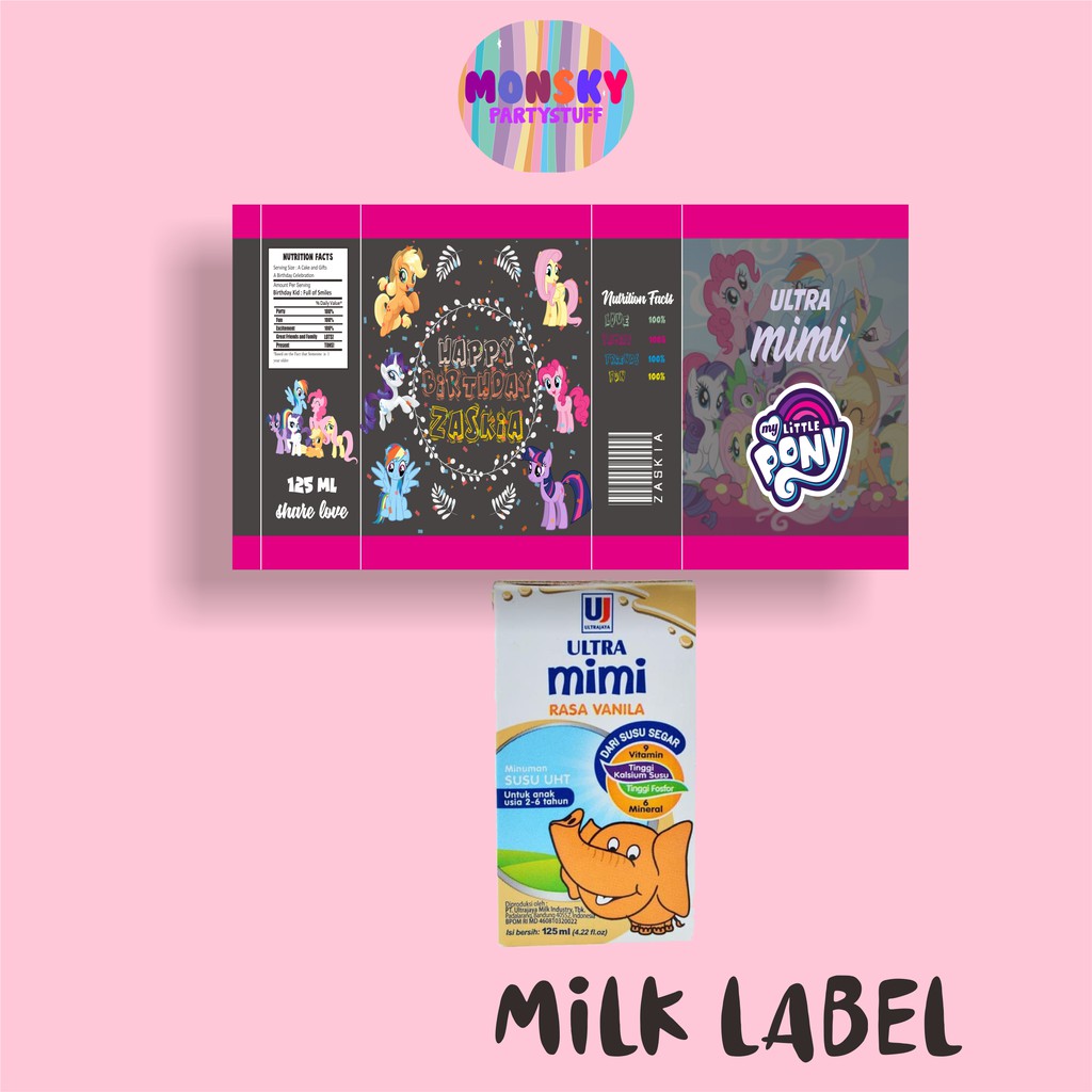 

Label susu / Milk label custom / partystuff / Partykit / Birthday / baby shower