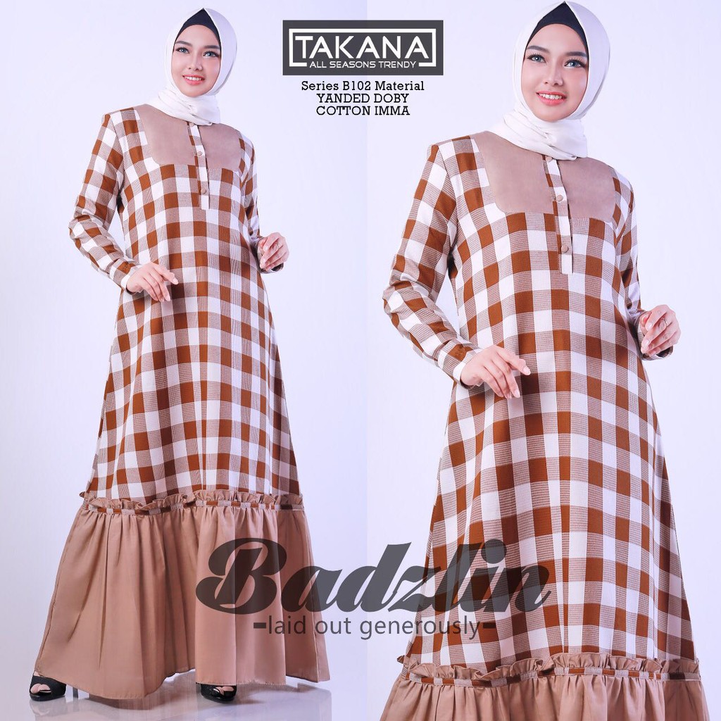 GAMIS MODERN Badzlin dress  by takana balimo(COKLAT)