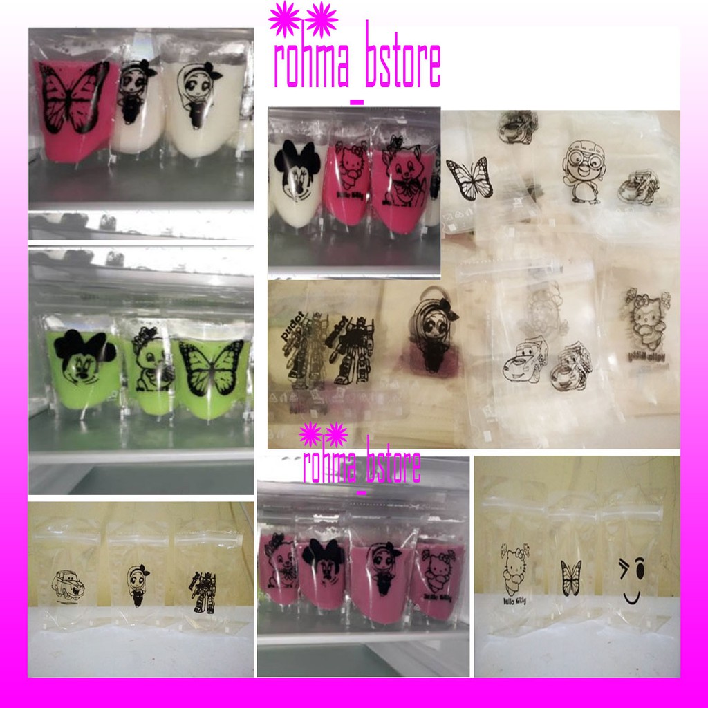 Standing Pouch 9x15 cm Karakter Polos 50 pcs / Plastik Pudot / Standing Pouch / Plastik Kemasan Es /