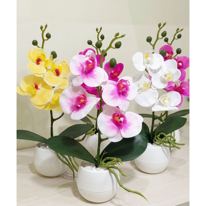 Anggrek Latex Mini Pot Bola 7 cm / Anggrek Artificial / Anggrek Palsu / Anggrek Imitasi