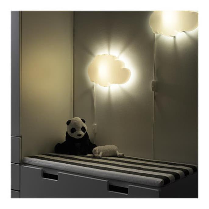 1.Ikea Lampu Dinding Kamar Anak Motif Awan Putih,Lampu Tidur