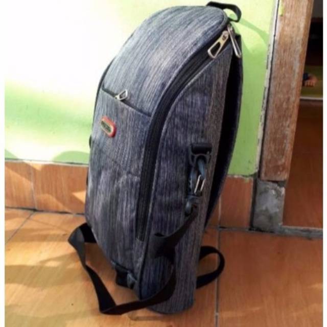 Tas punggung bisa di slempang 099 canvas salur