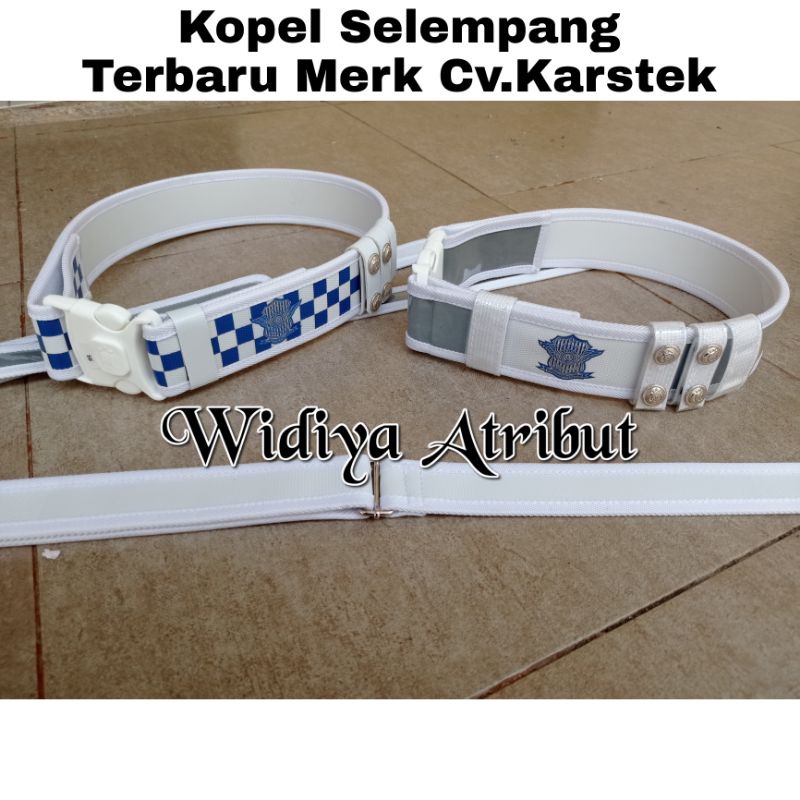 (ORIGINAL KARSTEK 100%) Kopel Lantas Sabuk Polantas Dan Selempang Polri Motif Catur Terbaru Merk KAR