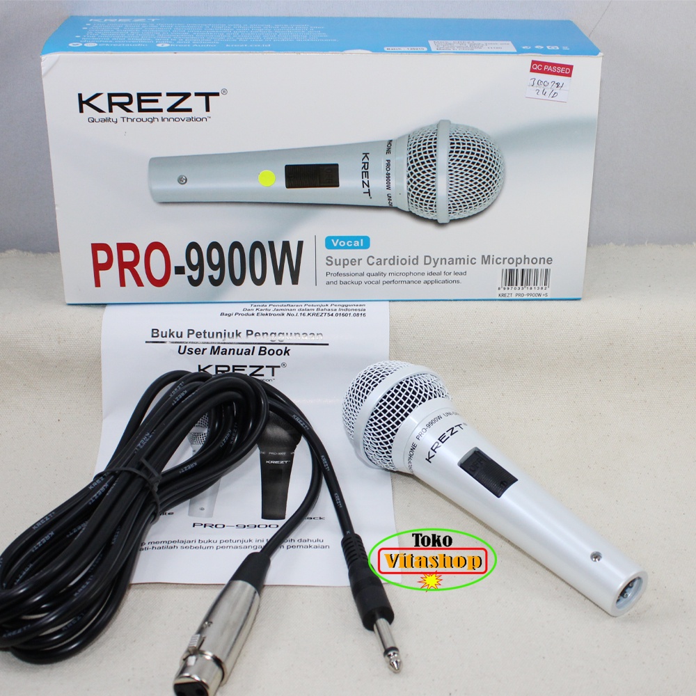 Microphone Krezt PRO-9900W Mikropon Kabel Mikrofon Original / Mik Vocal Garansi