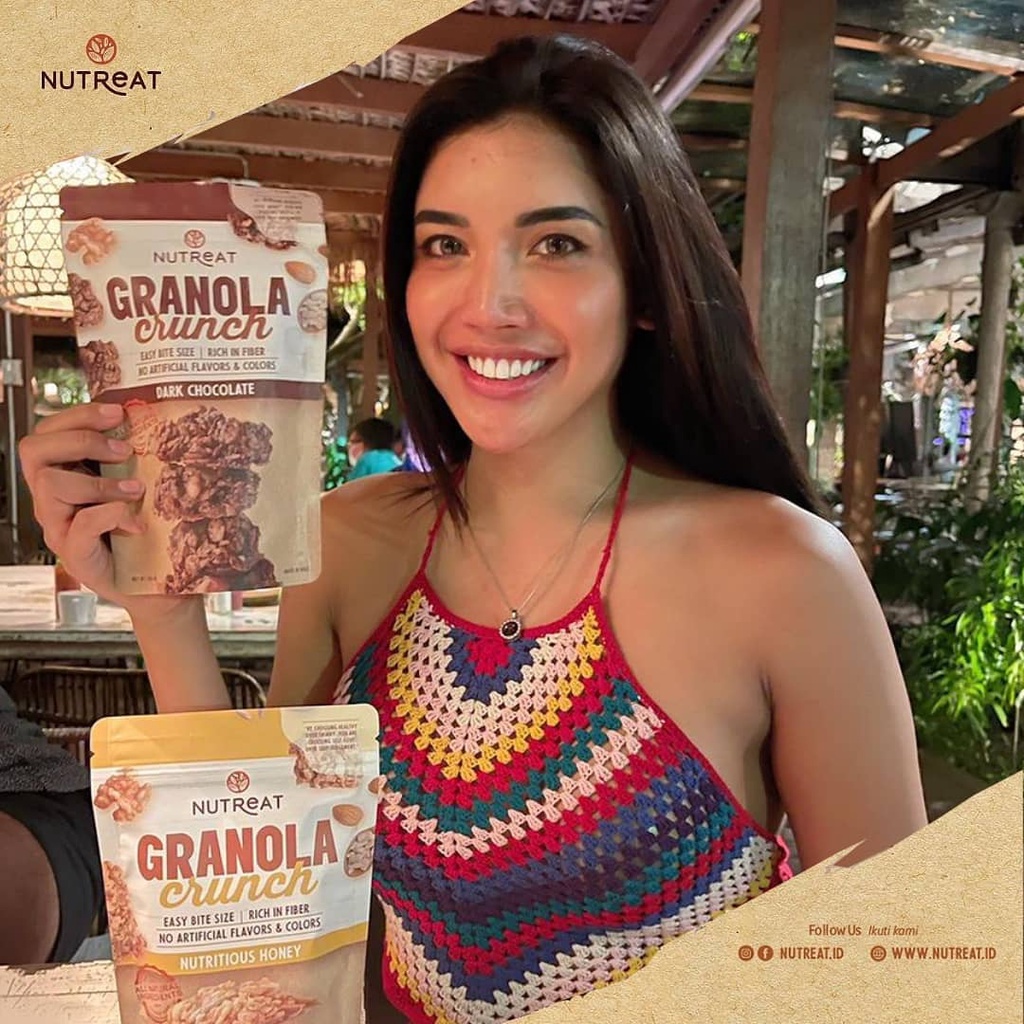 NUTREAT GRANOLA CRUNCH 100GR DARK CHOCOLATE HONEY | SNACK CEMILAN SEHAT