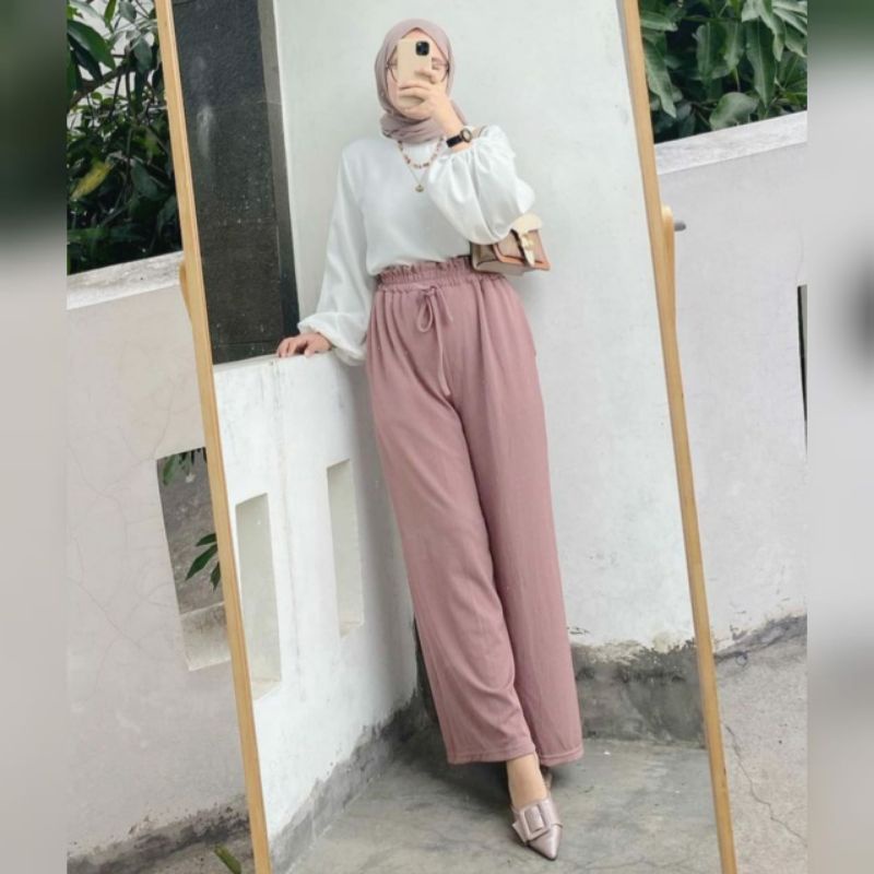 Celana Kulot Knit Berkualitas - Kinan Knit Pants Premium Cullote Pants Celana Kulot Wanita Celana Anti Kusut