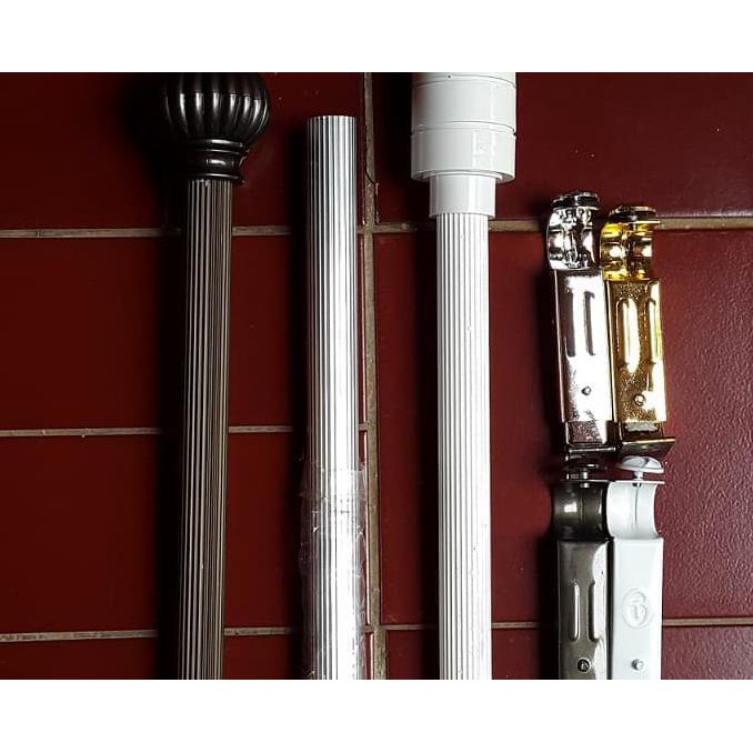 Paket Batang Rel Pipa Gorden 2 meter/Tiang Besi Hordeng/Rolet Tirai