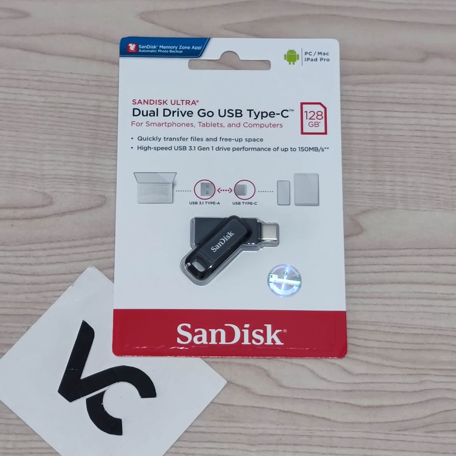 SANDISK OTG 128GB TYPE C ULTRA DUAL DRIVE GO 128 GB TYPE-C USB 3.1 FLASHDISK FLASH