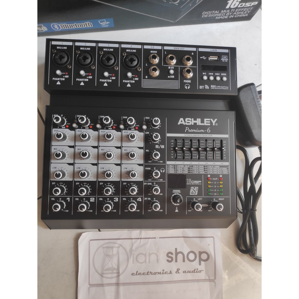 Mixer Audio Ashley Premium6 6 Channel USB Bluetooth Efek 16 DSP