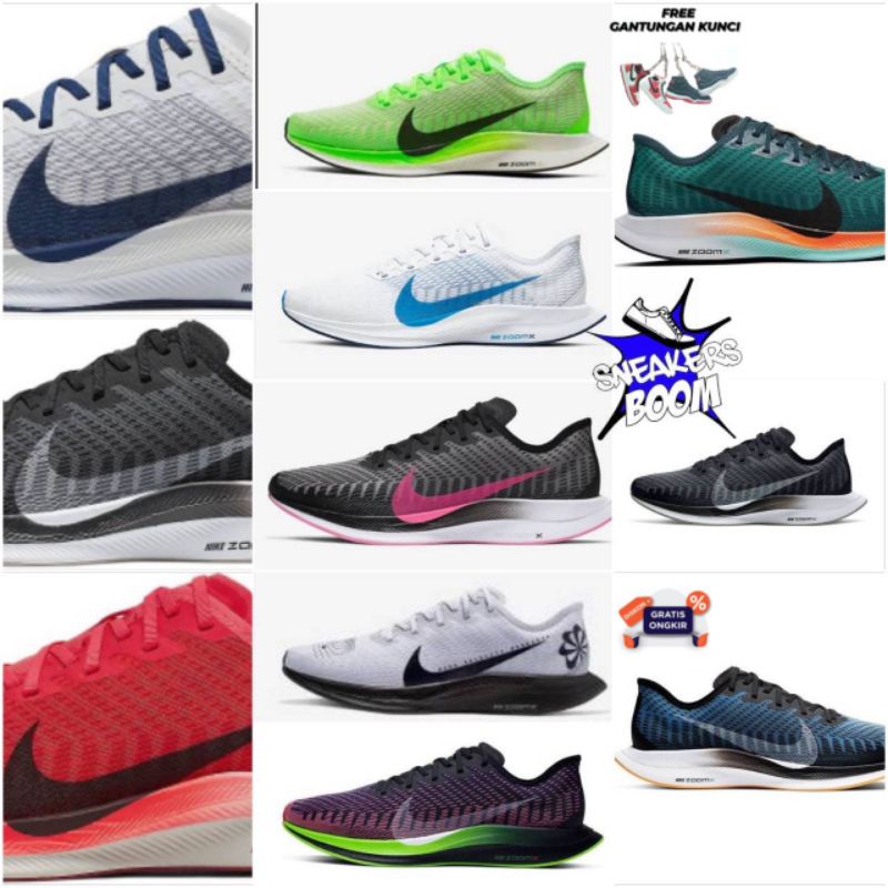 SEPATU OLAHRAGA PRIA NIKE ZOOM PEGASUS TURBO 2 HAKONE BLACK WHITE GREY BLUE NAVY