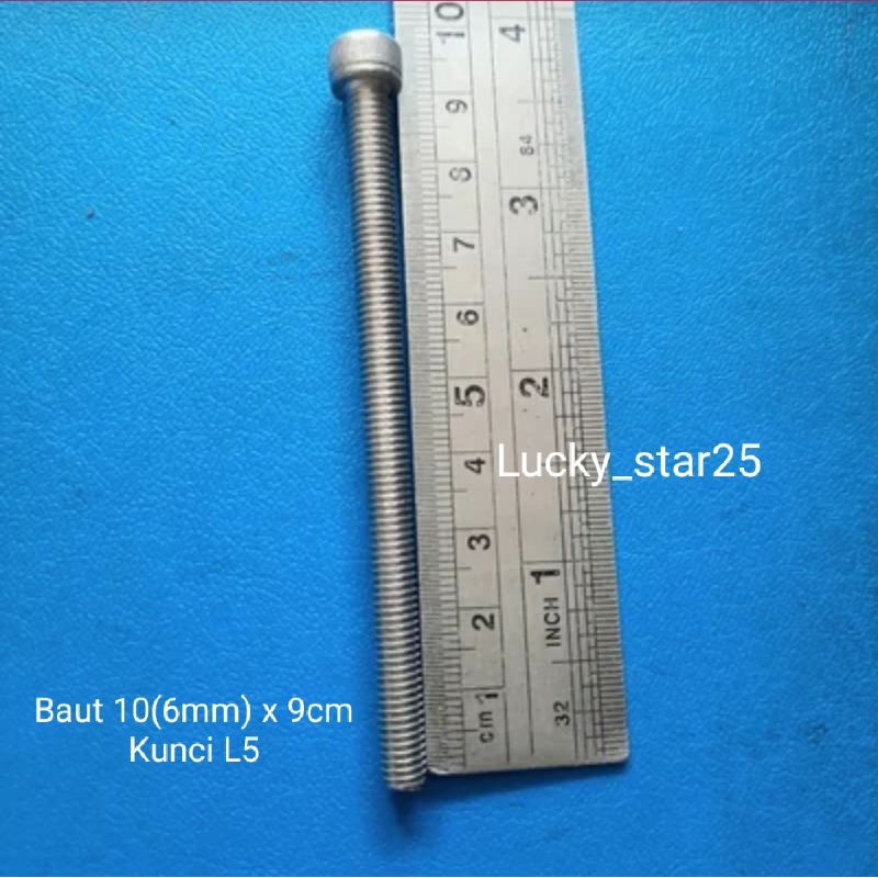 Baut L Stainless 6mm x 9cm