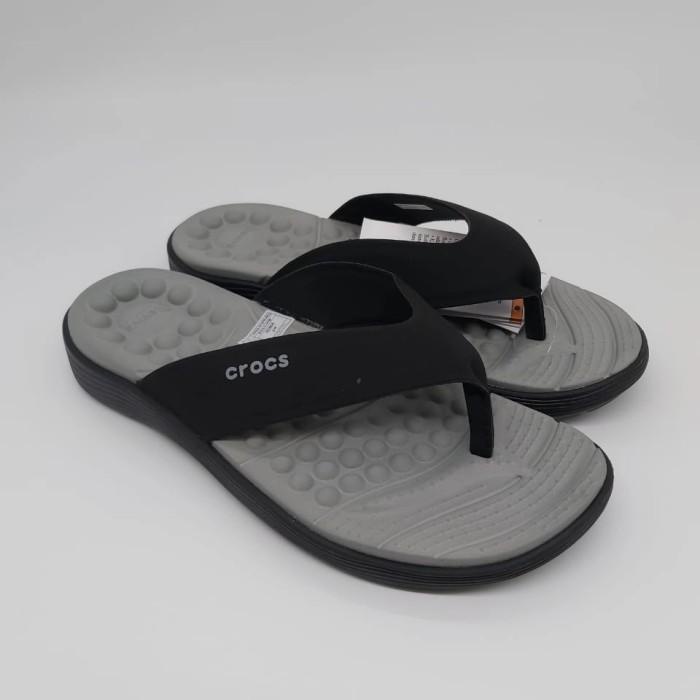 CROCS SANDAL JEPIT PRIA REVIVA FLIP NEW ORIGINAL CROCS - HITAM PROMO