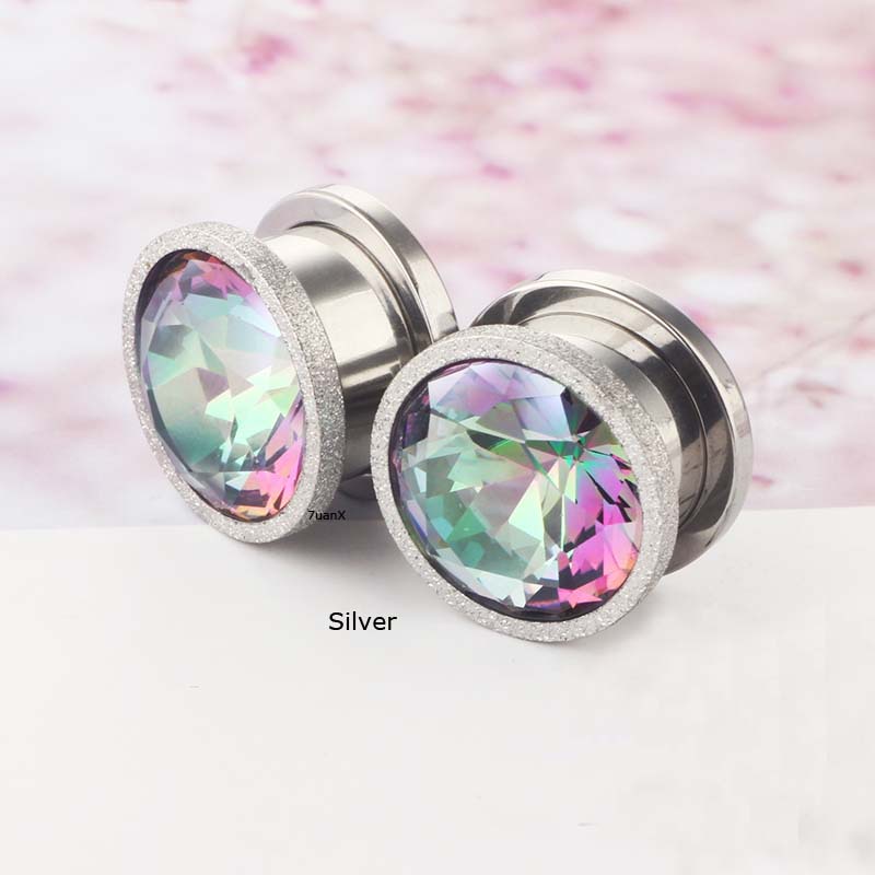 2pcs Anting Tindik Bahan Stainless Steel Ukuran 6-16mm Untuk Unisex