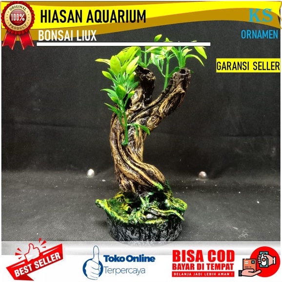 Jual Hiasan Aquarium Bonsai Liux l Hiasan Akuarium Tanaman Plastik