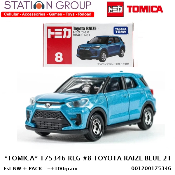 TOMICA 175346 REGULAR#8 TOYOTA RAIZE BLUE - DIECAST