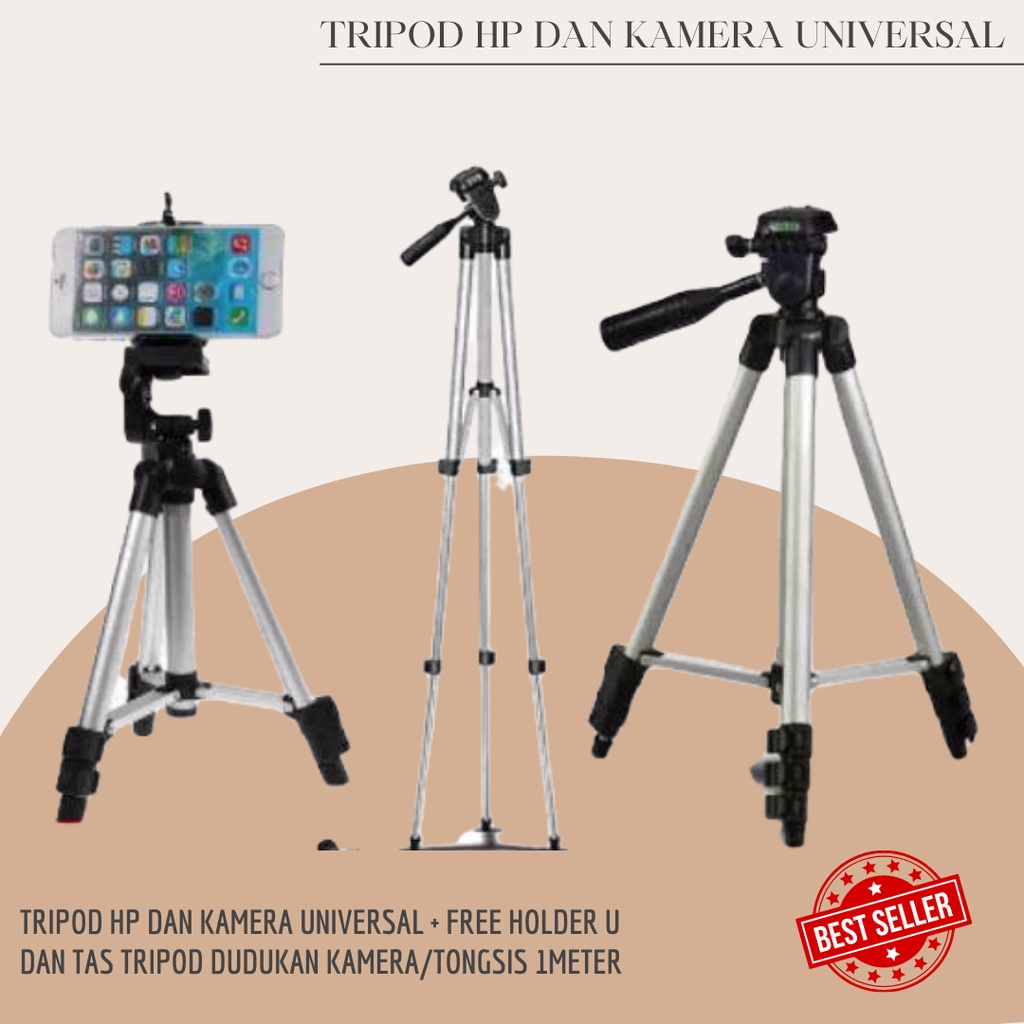 SHABRINA_FASHION!! Tripod 3120 HP / Kamera / Action Cam Holder 1 meter Professional