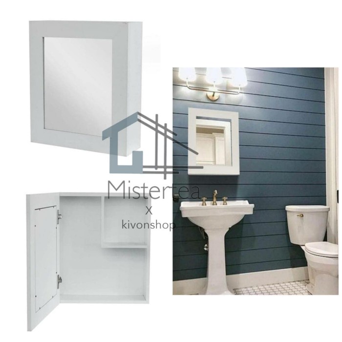 RAK CERMIN / MIRROR CABINET / KACA TOILET / KACA KAMAR MANDI MERK ZYO