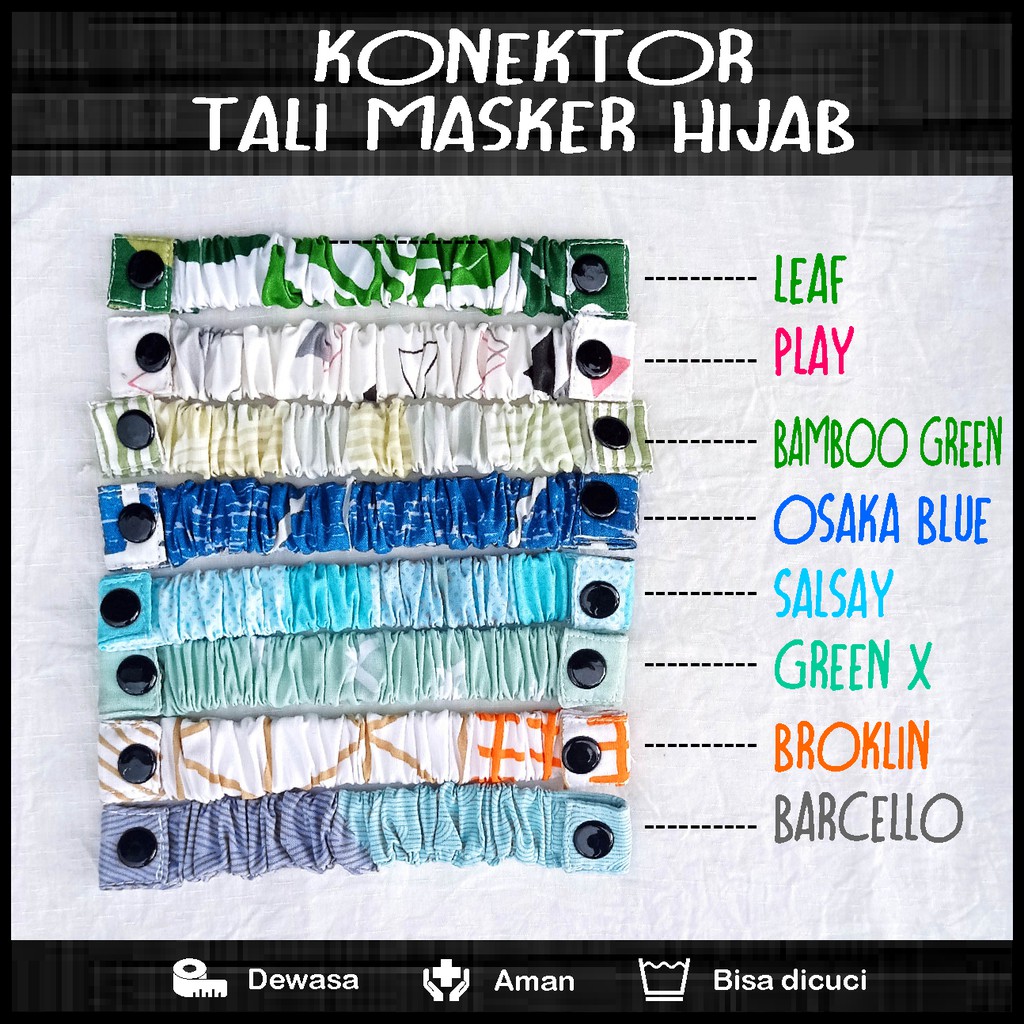 KONEKTOR MASKER HIJAB MOTIF UNIK / Strap Mask / Pengait Masker Unik