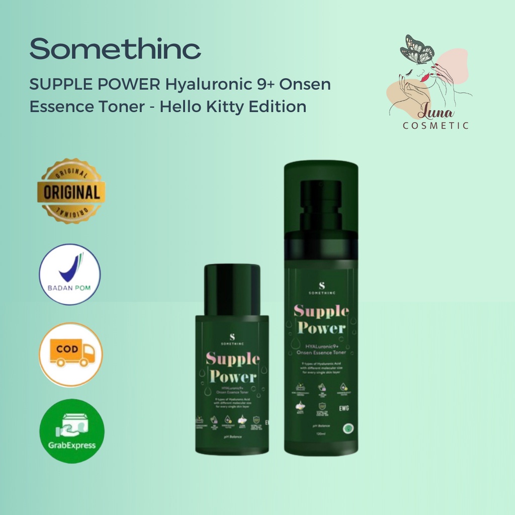 SOMETHINC SUPPLE POWER Hyaluronic 9+ Onsen Essence Toner - Hello Kitty Edition - Toner Hidrasi Selama 48 Jam 40ML 120ML