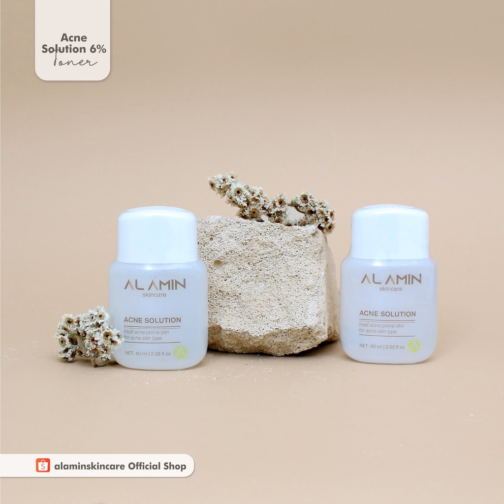 Alamin Toner Acne Solution Sensitif Berminyak Berjerawat Menyeimbangkan pH Meredakan Peradangan Menenangkan Membersihkan Pori