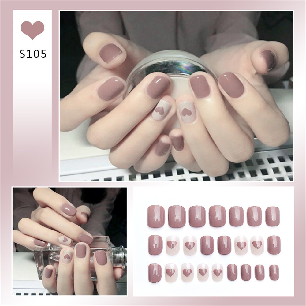 Set Kuku Palsu Full Cover Model Pendek Dengan Kemasan Transparan Untuk Nail Art