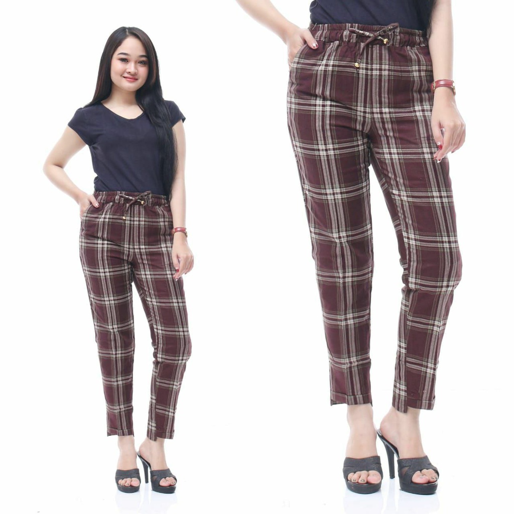 Luna Celana Wanita Baggy Pants Katun Rami Celana Panjang Kekinian Size M L XL