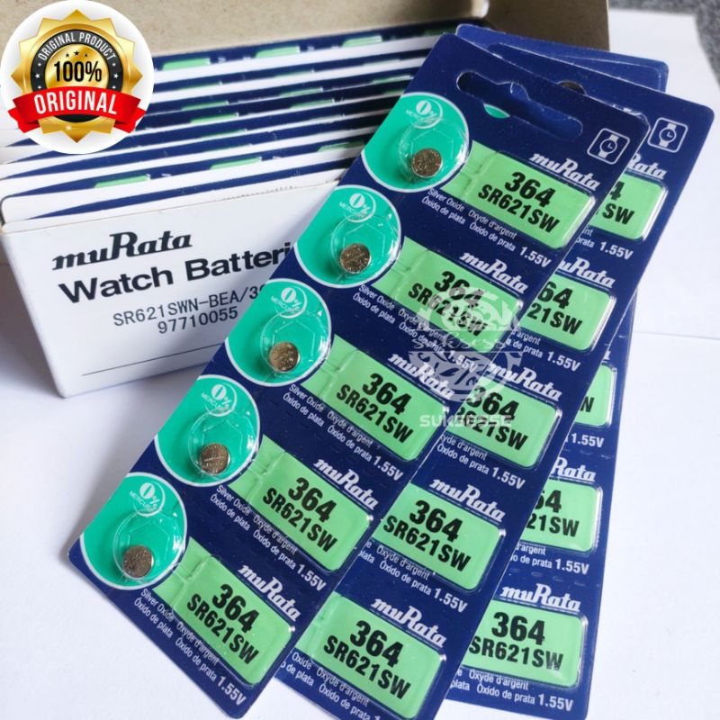 BATERAI JAM TANGAN MURATA SR621SW 364 / SONY MURATA ORIGINAL SR621SW 364 / BATERAI JAM TANGAN UKURAN 621 / BATERAI JAM TANGAN UKURAN 364 / 602 SR60 V364 D364 SR621W SR621SW LR621