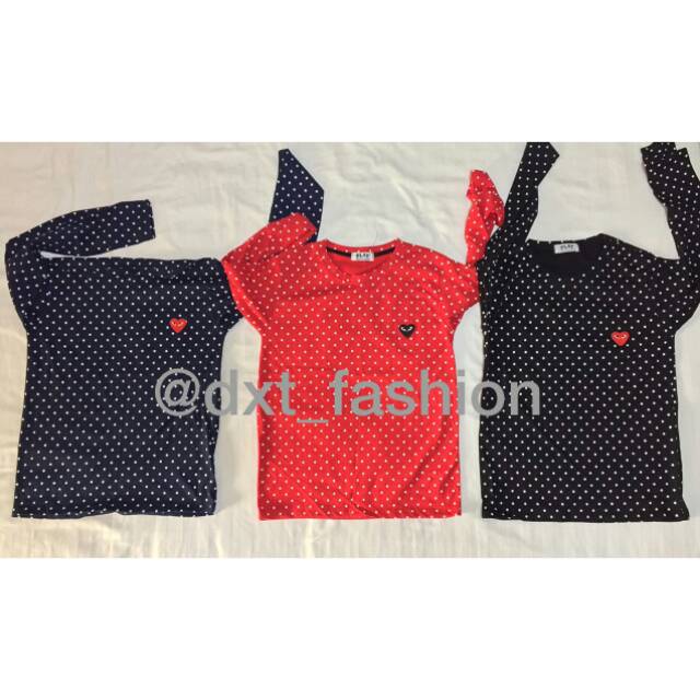 Kaos play Bangkok polka /cdg play Bangkok polka /kaos polkadot /kaos lengan panjang