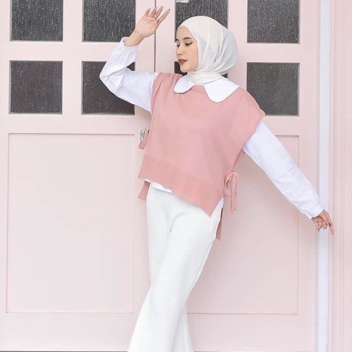 Vest Rompi Rajut Tali Outer Wanita Premium dan Murah