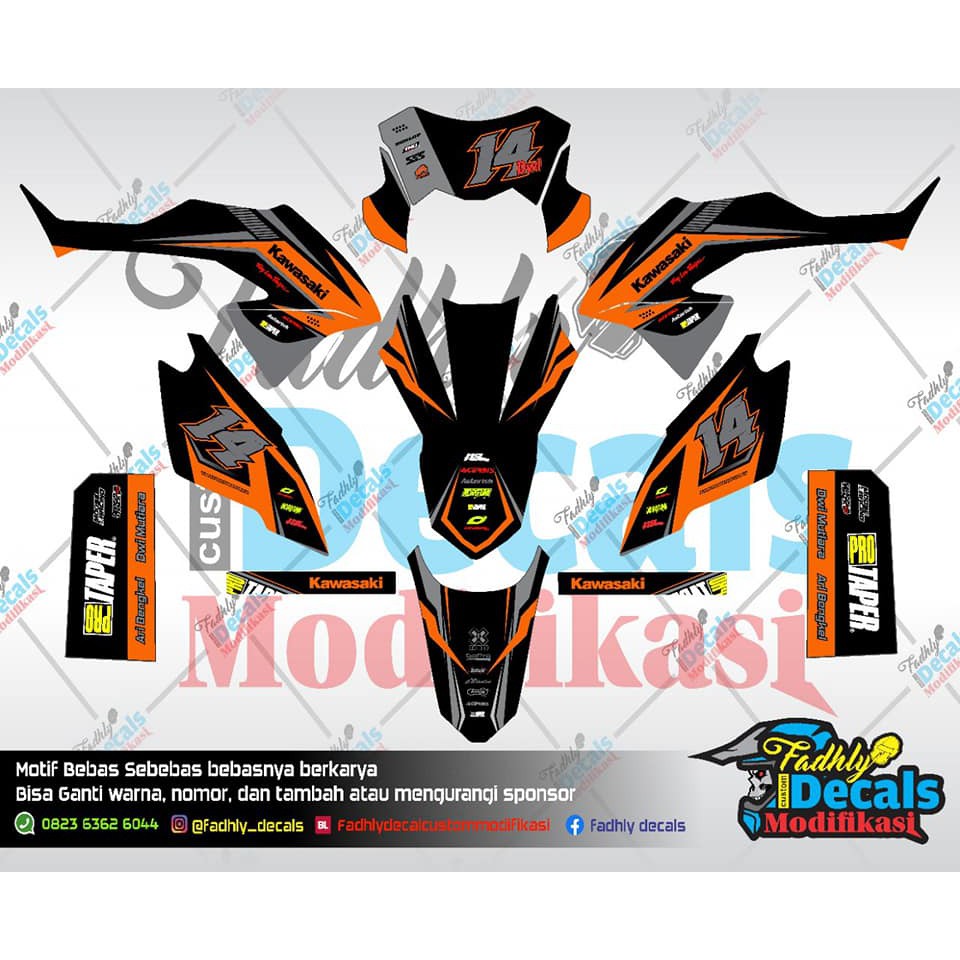 Decal KLX bf grey orange