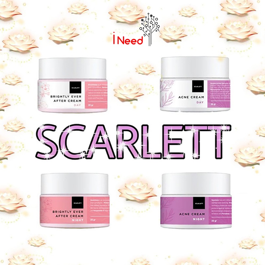 (INEED) SCARLETT WHITENING CREAM ACNE &amp; BRIGHTLY ( Day / Night ) - Scarlett Cream Acne &amp; Brigtly (Day/Night)