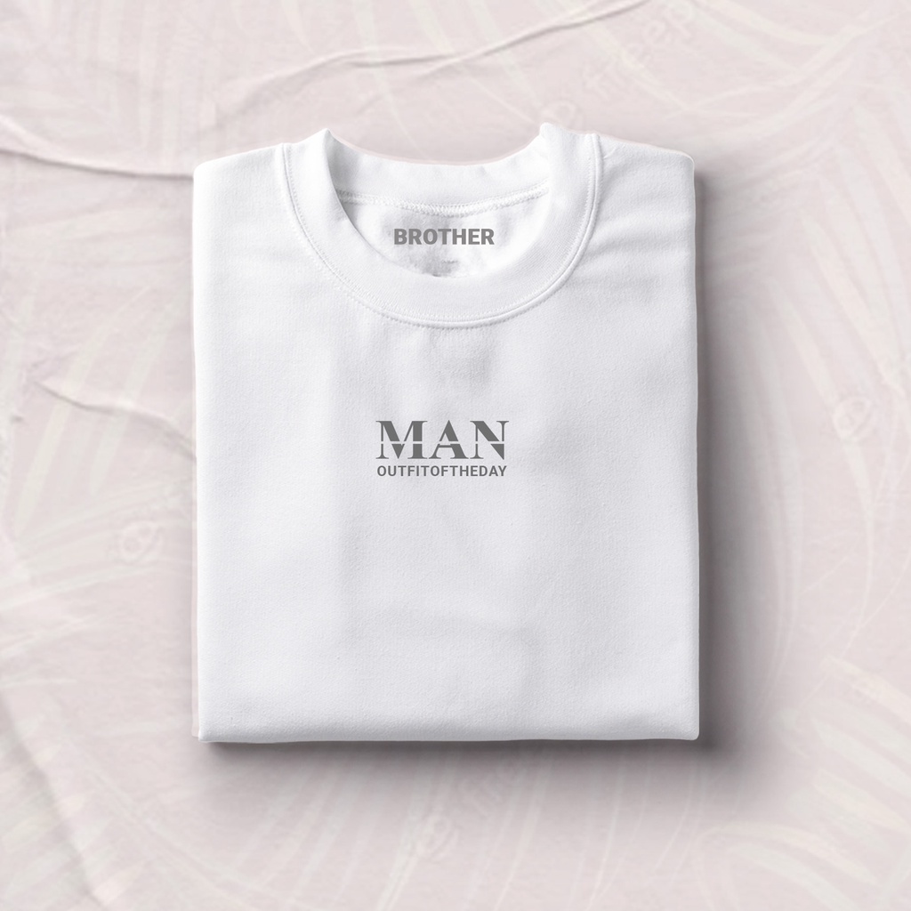 BROTHER STORE - Kaos Distro Pria - KAOS COWOK CEWEK - Kaos Kata Kata - Articel MAN TEXT ABU ABU Premium