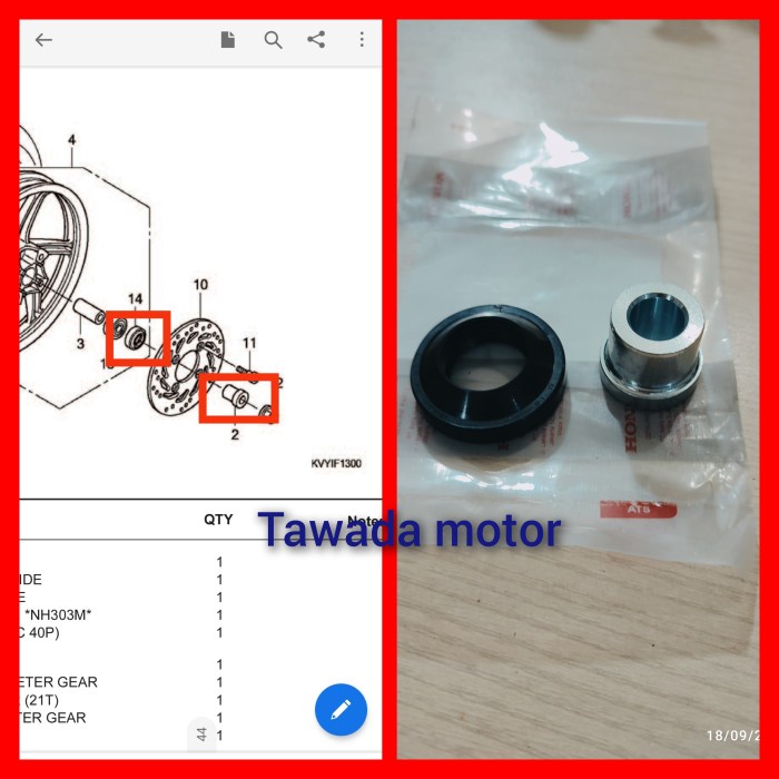 BOS BOSH RODA DEPAN BAGIAN KIRI PLUS SEAL DEBU HONDA SCOOPY KARBU