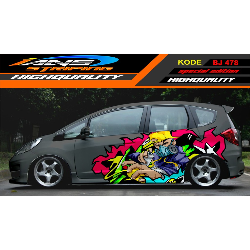 STICKER MOBIL HONDA JAZZ, BRIO, AGYA, SIGRA, YARIS, SWIFT / DECAL STICKER MOBIL / VARIASI STICKER