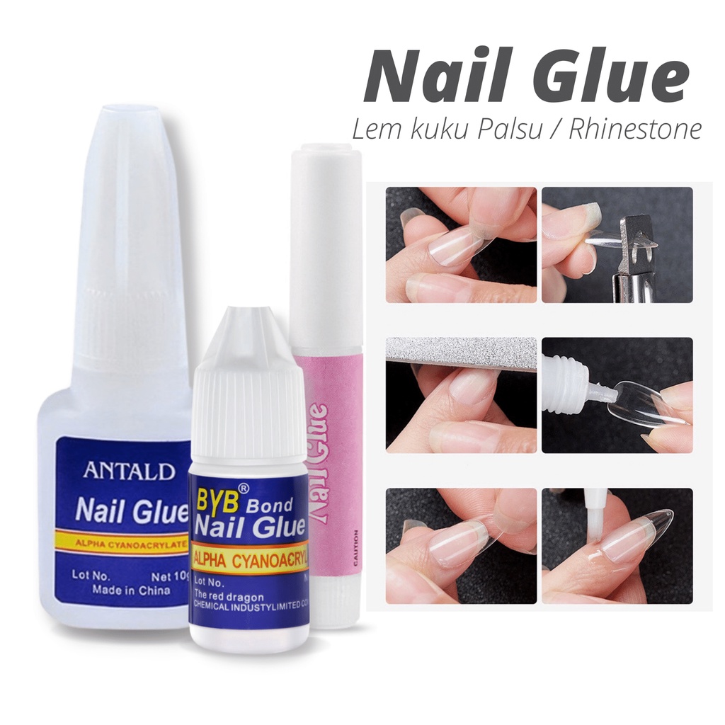 Nail Glue Lem Kuku Palsu  Perekat Bening Tahan Lama/Lem kupal/Lem rhinestone/lem nail arts