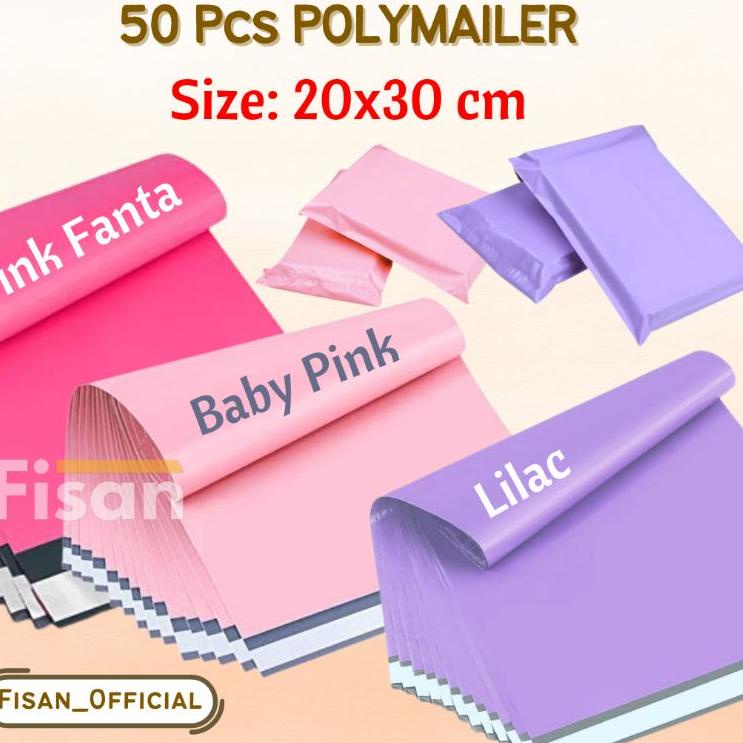 

✤ 50 Pcs Polymailer Baby Pink Fanta Lilac 20x30 ◊