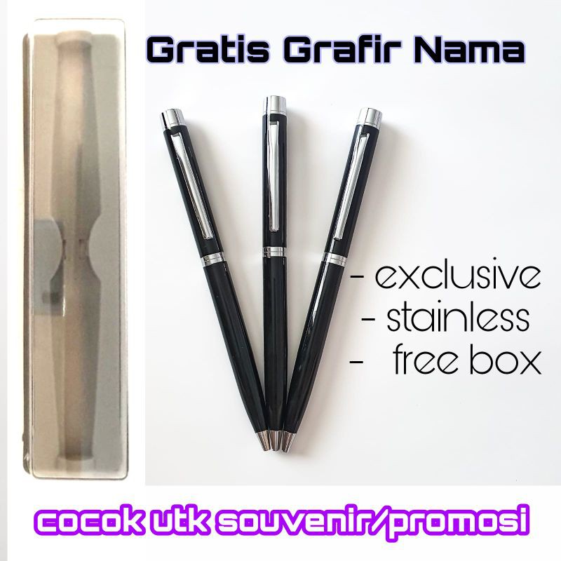 

pulpen mewah stainless import gratis grafir cocok utk souvenir promosi