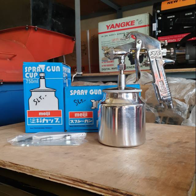 MEIJI F75 SPRAY GUN CAT TABUNG BAWAH NOZZLE SEMPROT