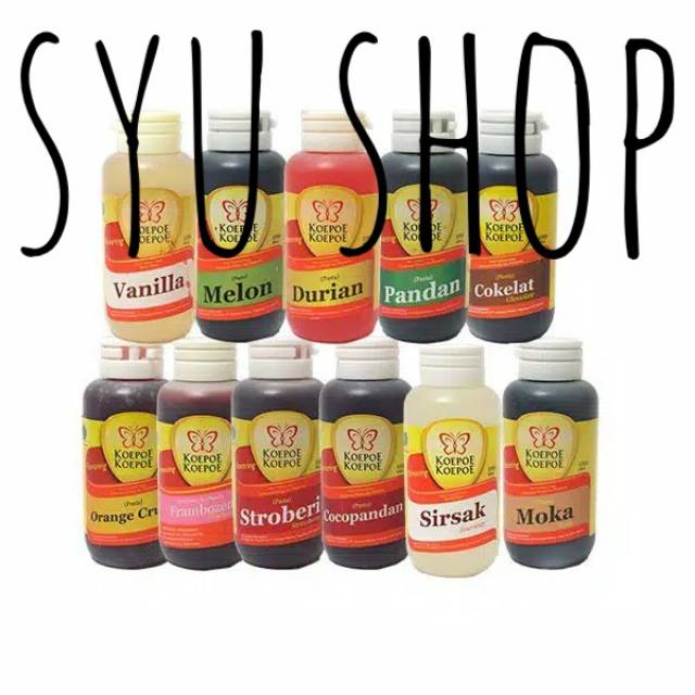 Pasta essence perisa cair koepoe kupu 60 ml vanila vanilla coklat lemon nanas pandan durian mocca